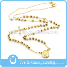 Schöne Religiöse Perlen Handmake Rosenkranz Halskette Rose Perlen und Kruzifix